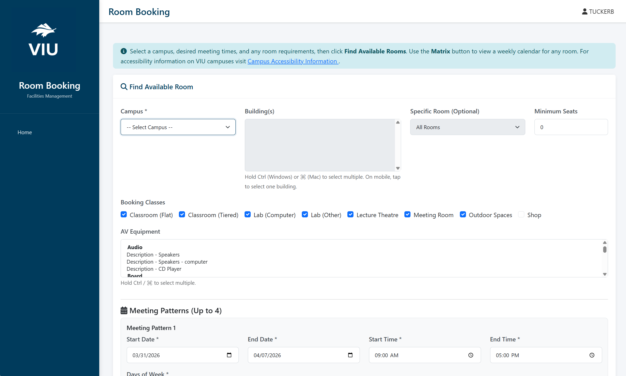 Room Booking System screenshot